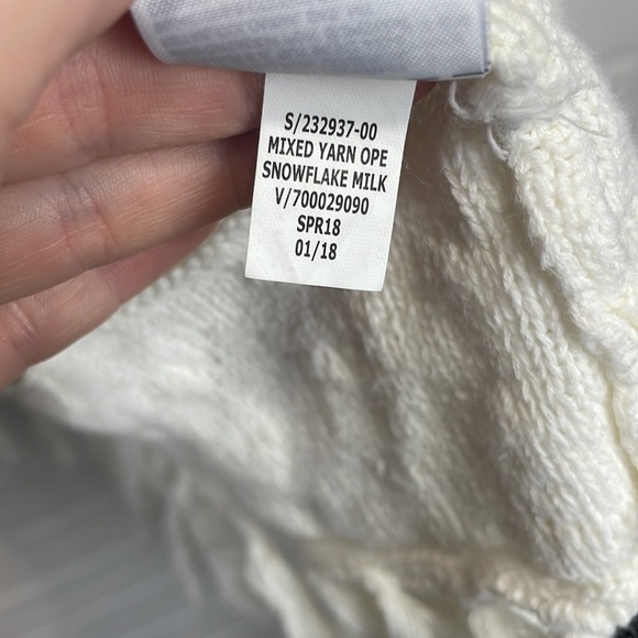 GAP Boho Ivory Longline Swiss Dot Cotton Open Front Fringe Hem Cardigan Sweater - Picture 13 of 13